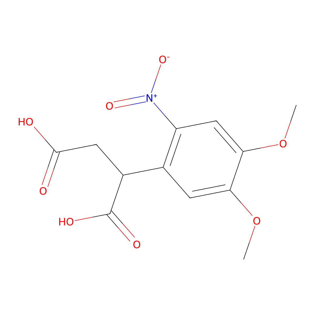 2-(4,5-Dimethoxy-2-nitrophenyl)succinic acid molecular structure, CAS 100193-44-0