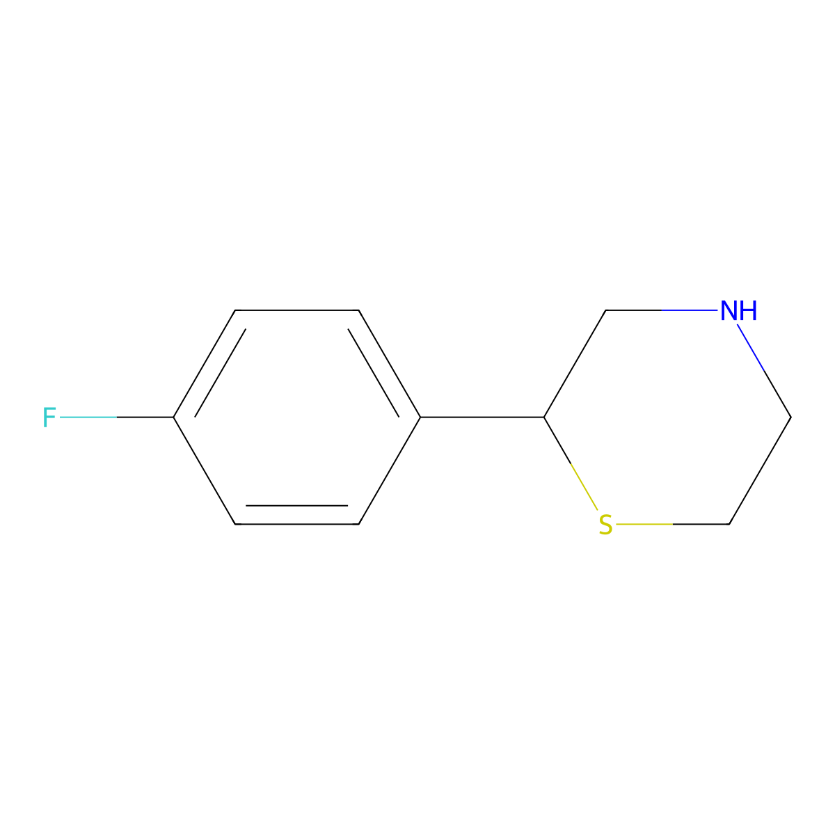 2-(4-Fluorophenyl)thiomorpholine molecular structure, CAS 1001940-38-0