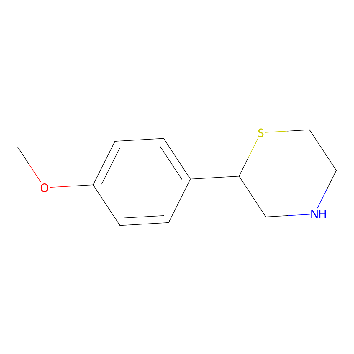 2-(4-Methoxyphenyl)thiomorpholine molecular structure, CAS 1001940-39-1