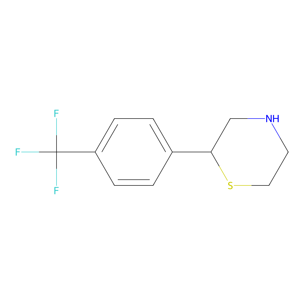 2-[4-(Trifluoromethyl)phenyl]thiomorpholine molecular structure, CAS 1001940-40-4