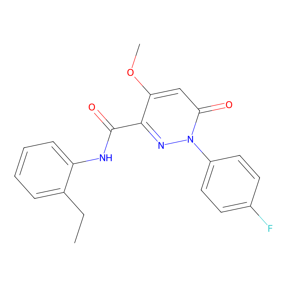 N-(2-ethylphenyl)-1-(4-fluorophenyl)-4-methoxy-6-oxo-1,6-dihydropyridazine-3-carboxamide molecular structure, CAS 1001944-52-0