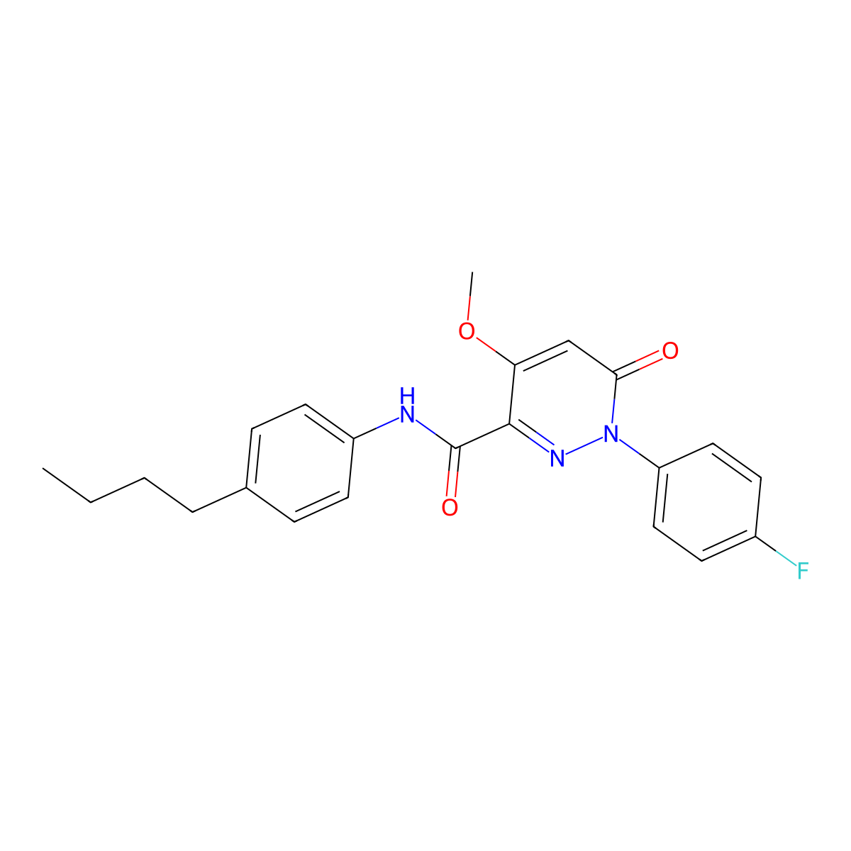 N-(4-butylphenyl)-1-(4-fluorophenyl)-4-methoxy-6-oxo-1,6-dihydropyridazine-3-carboxamide molecular structure, CAS 1001944-53-1