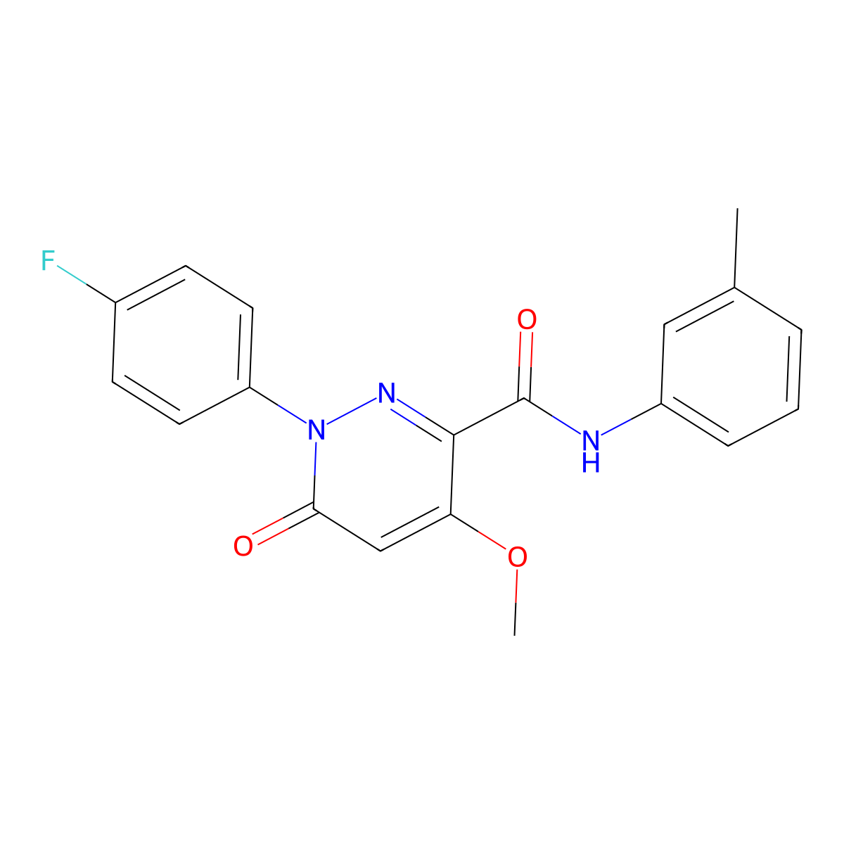 1-(4-fluorophenyl)-4-methoxy-N-(3-methylphenyl)-6-oxopyridazine-3-carboxamide molecular structure, CAS 1001944-54-2