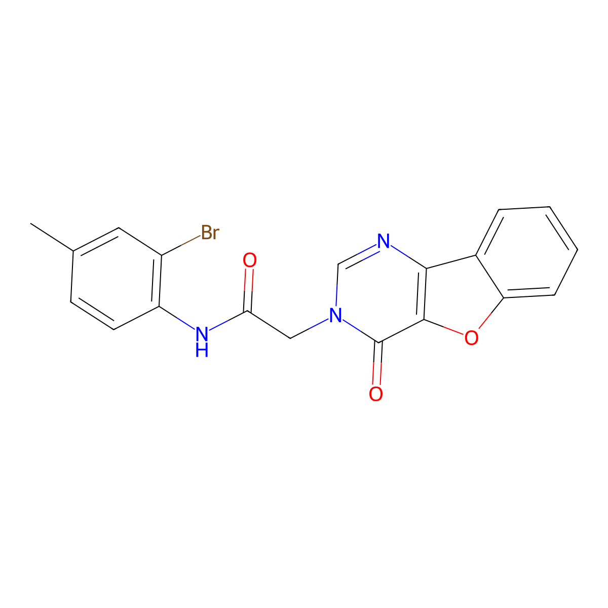 N-(2-bromo-4-methylphenyl)-2-(4-oxo-[1]benzofuro[3,2-d]pyrimidin-3-yl)acetamide molecular structure, CAS 1001966-40-0