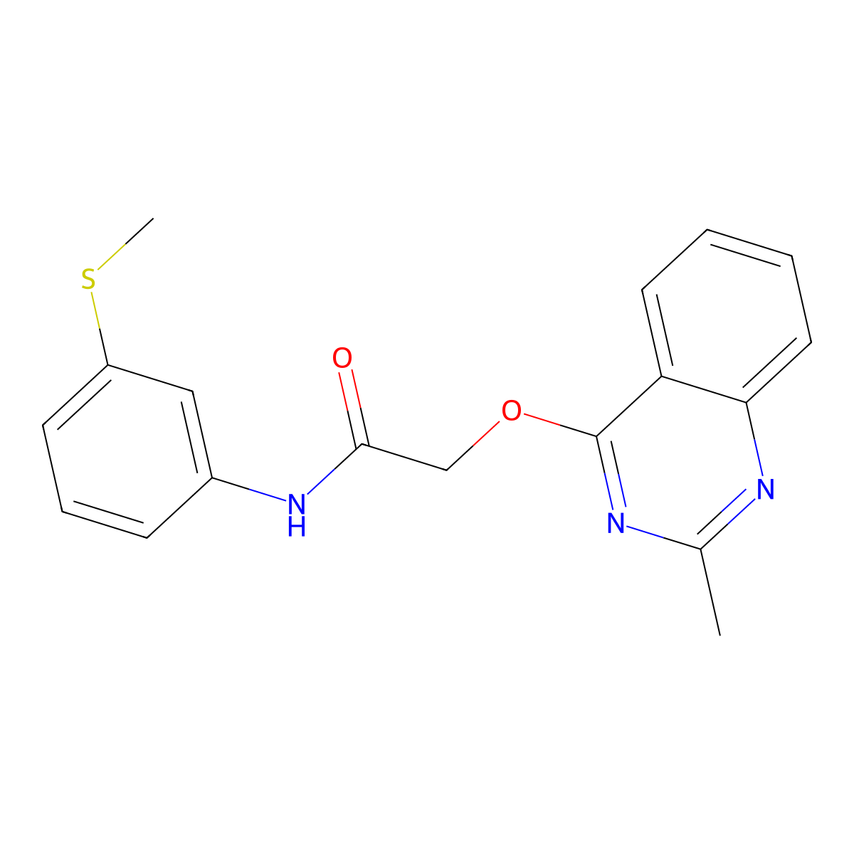 2-[(2-methylquinazolin-4-yl)oxy]-N-[3-(methylsulfanyl)phenyl]acetamide molecular structure, CAS 1001972-09-3