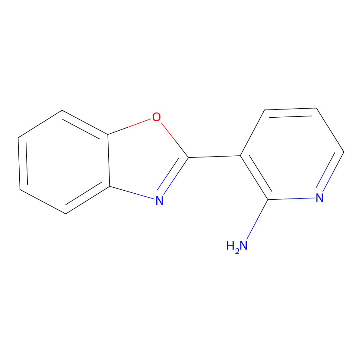 3-(2-Benzoxazolyl)-2-pyridinamine molecular structure, CAS 1001986-01-1