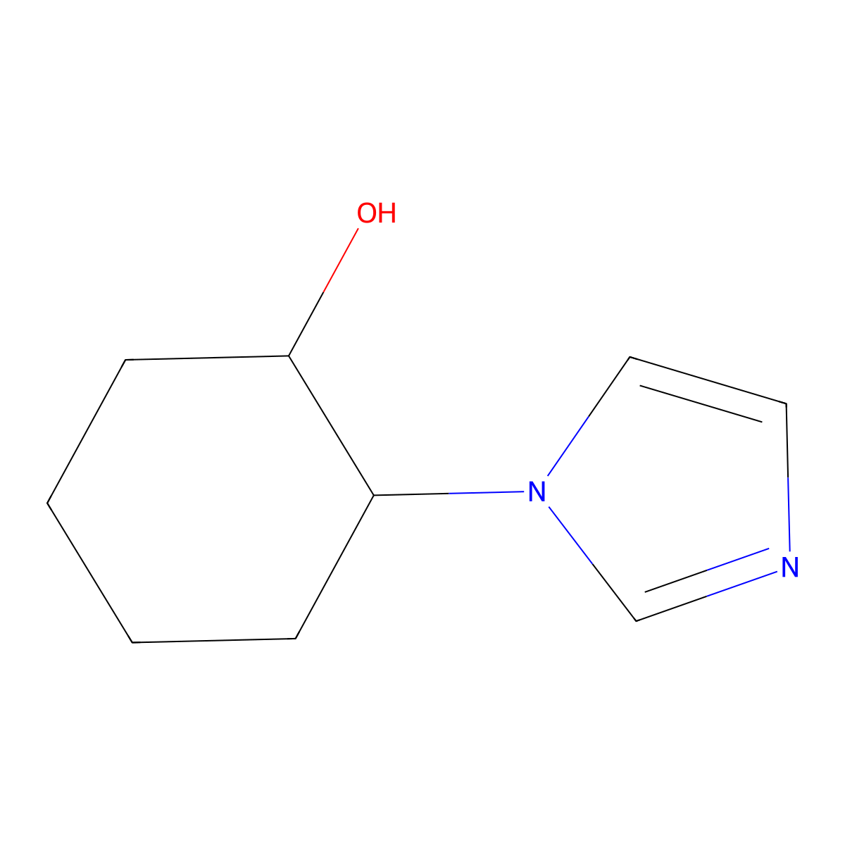 2-(1H-imidazol-1-yl)cyclohexan-1-ol molecular structure, CAS 100199-09-5