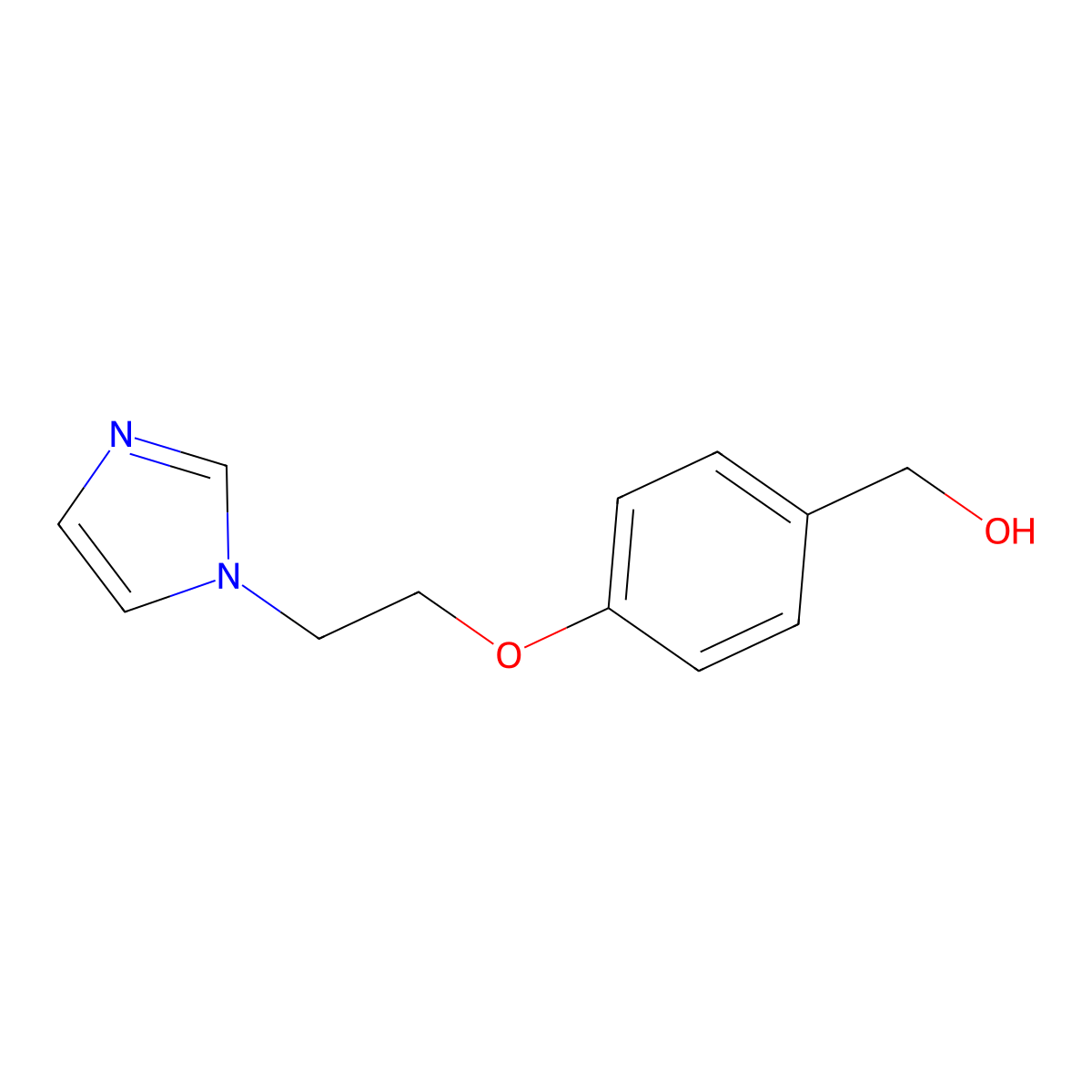 Benzenemethanol, 4-(2-(1H-imidazol-1-yl)ethoxy)- molecular structure, CAS 100199-60-8