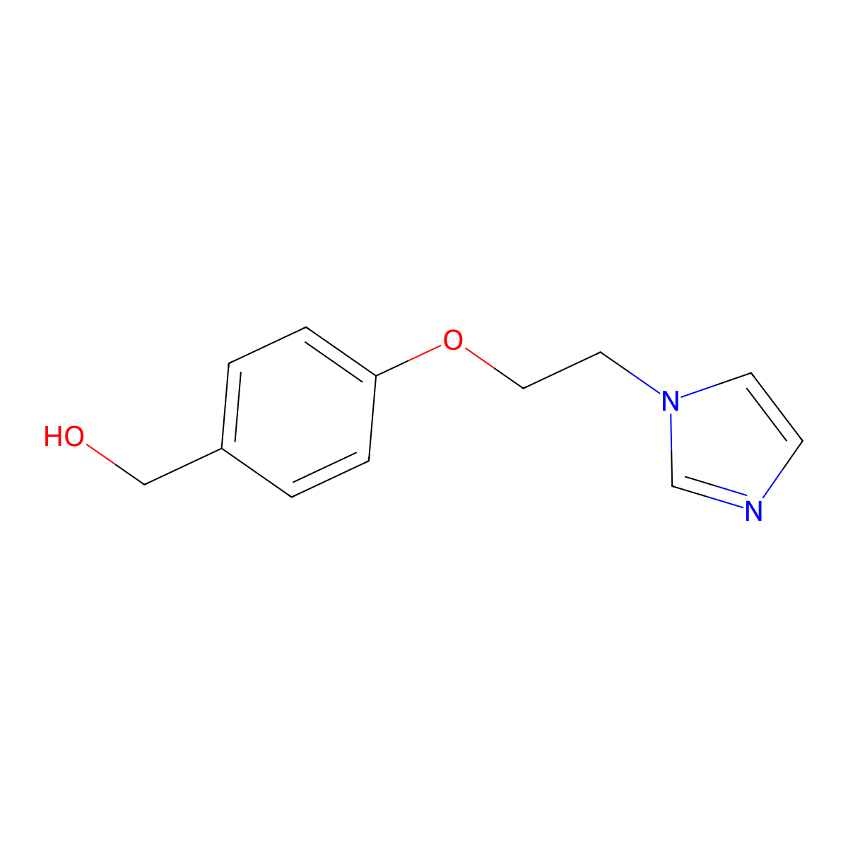 Benzenemethanol, 4-(2-(1H-imidazol-1-yl)ethoxy)- molecular structure, CAS 100199-60-8