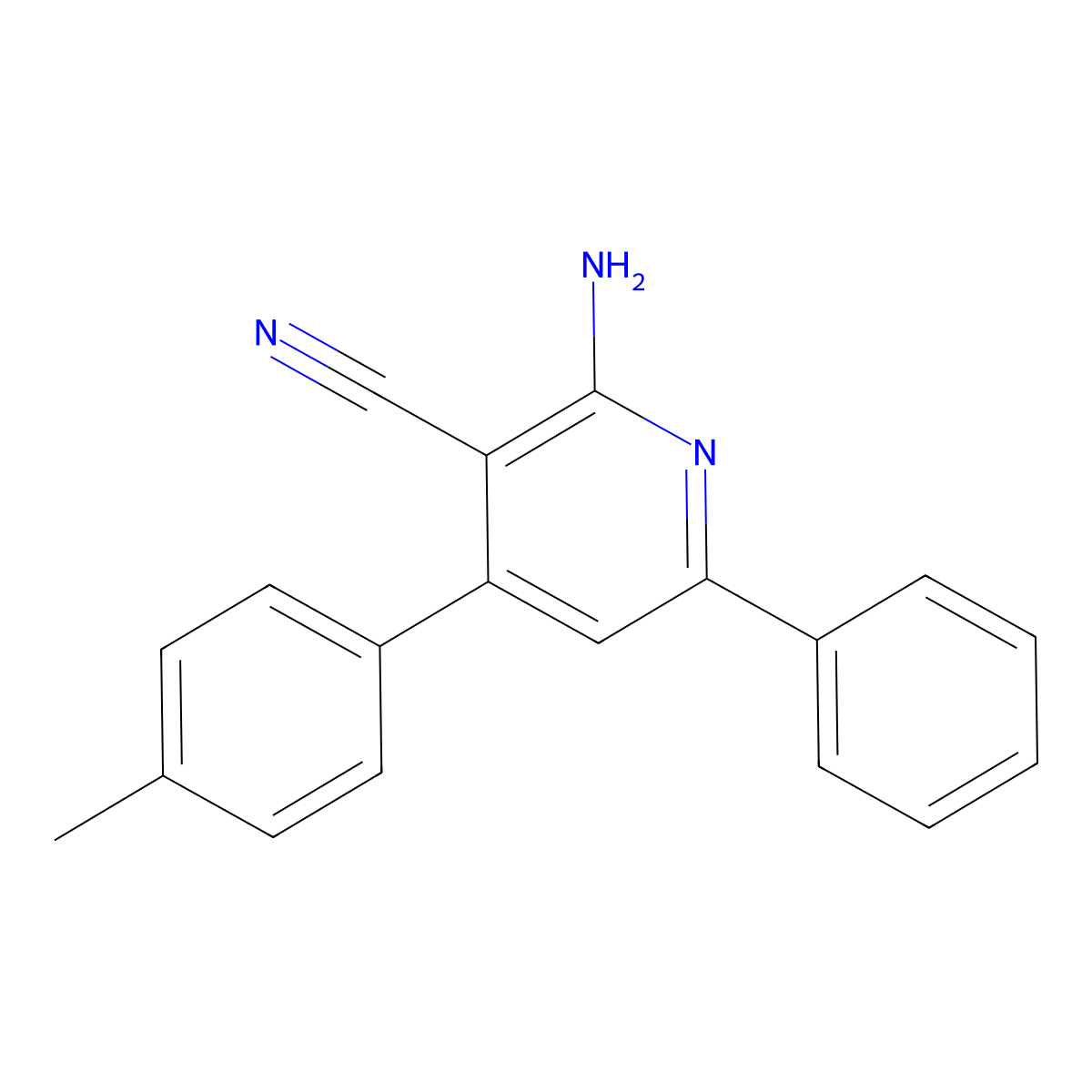 2-Amino-4-(4-methylphenyl)-6-phenylpyridine-3-carbonitrile molecular structure, CAS 1001994-57-5