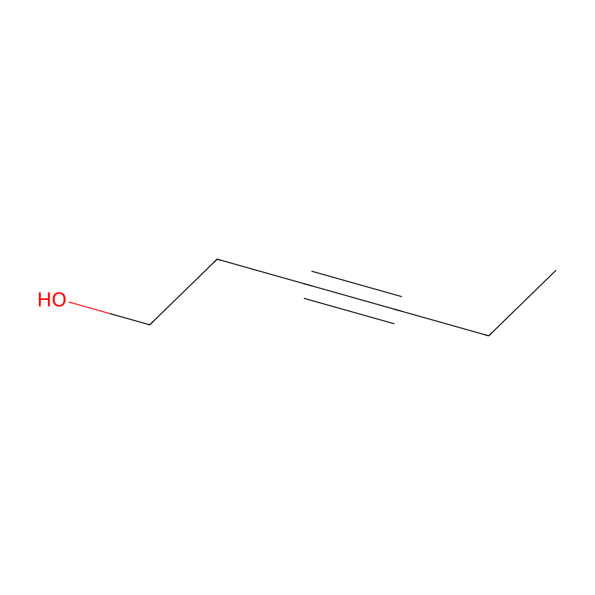 3-Hexyn-1-ol molecular structure, CAS 1002-28-4