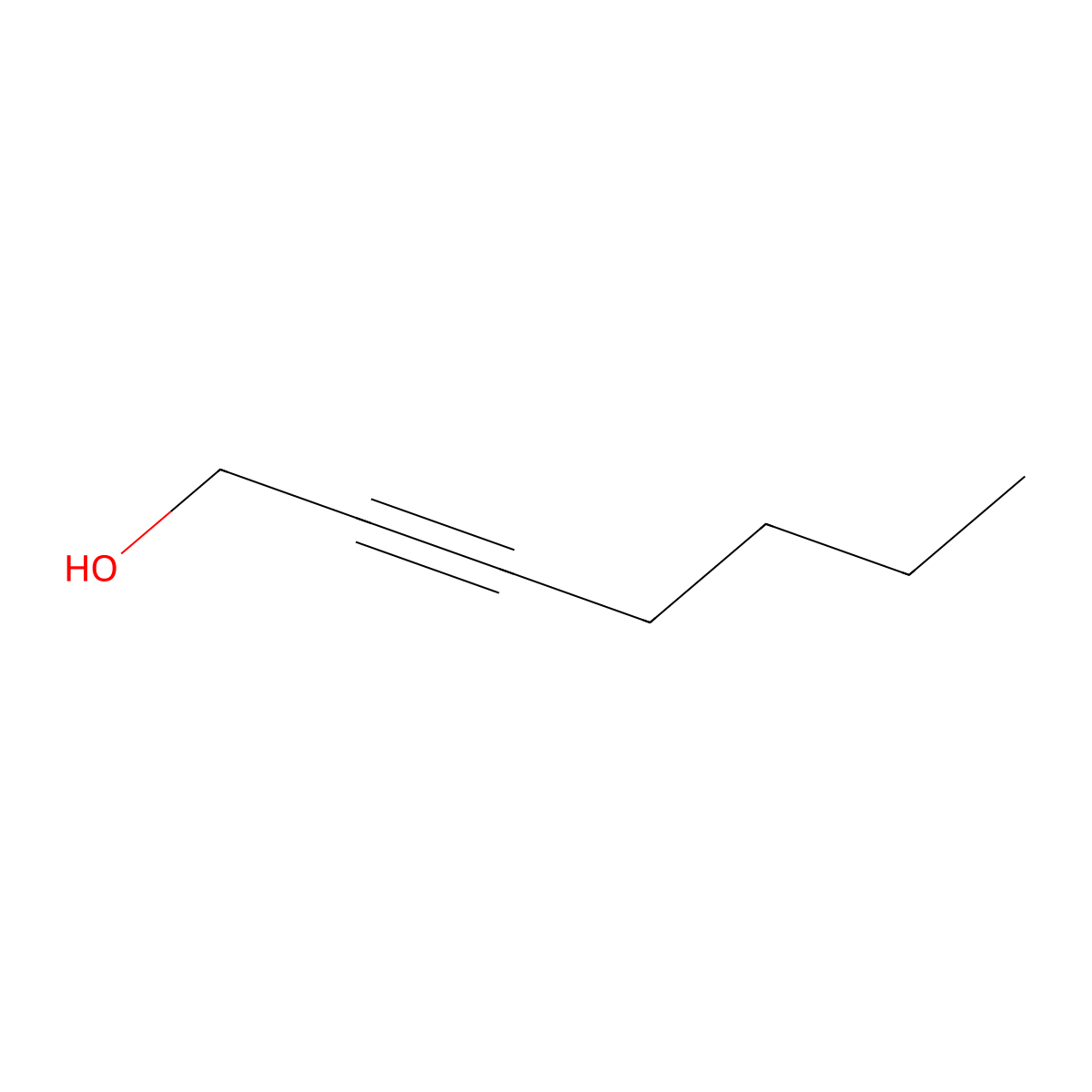 2-Heptyn-1-ol molecular structure, CAS 1002-36-4