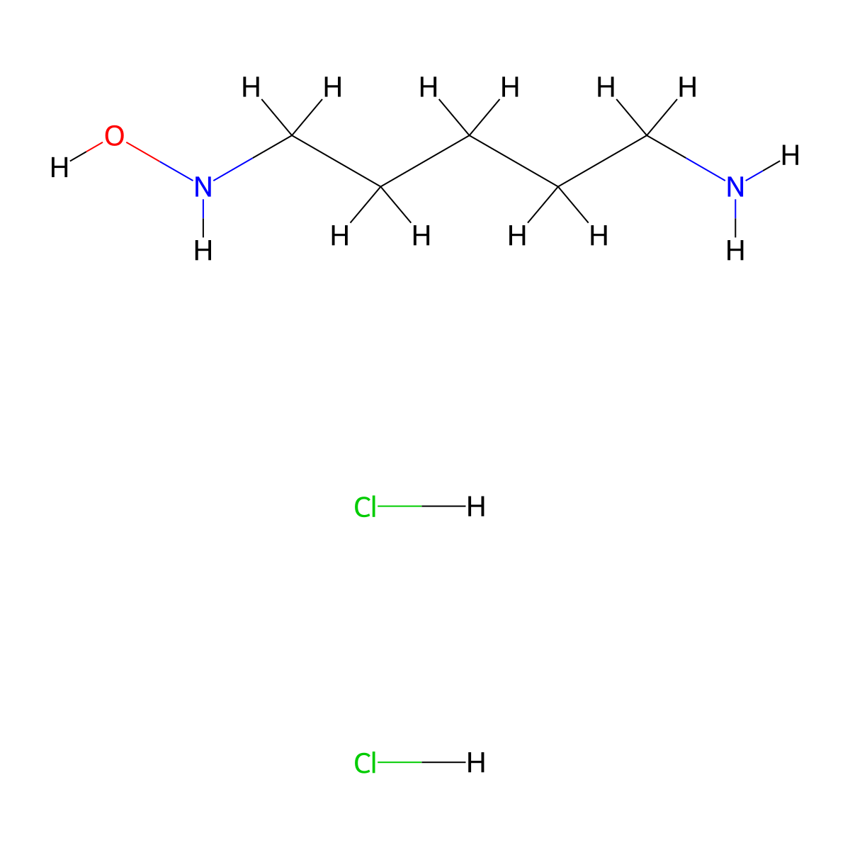 N-(5-aminopentyl)hydroxylamine dihydrochloride molecular structure, CAS 1002-38-6