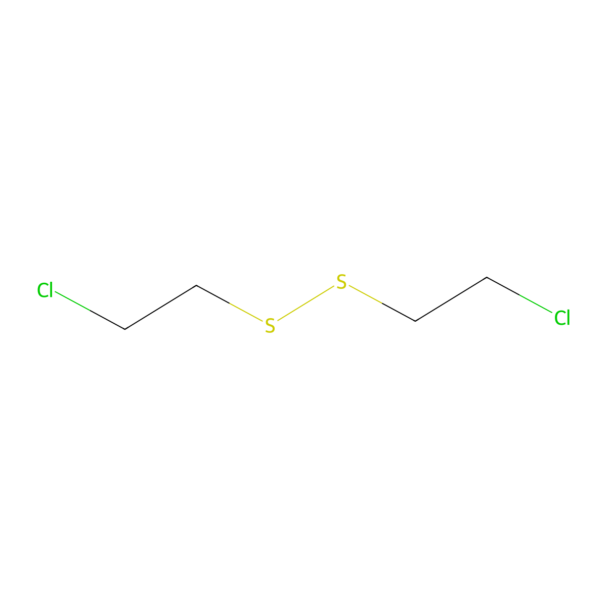 Disulfide, bis(2-chloroethyl) molecular structure, CAS 1002-41-1
