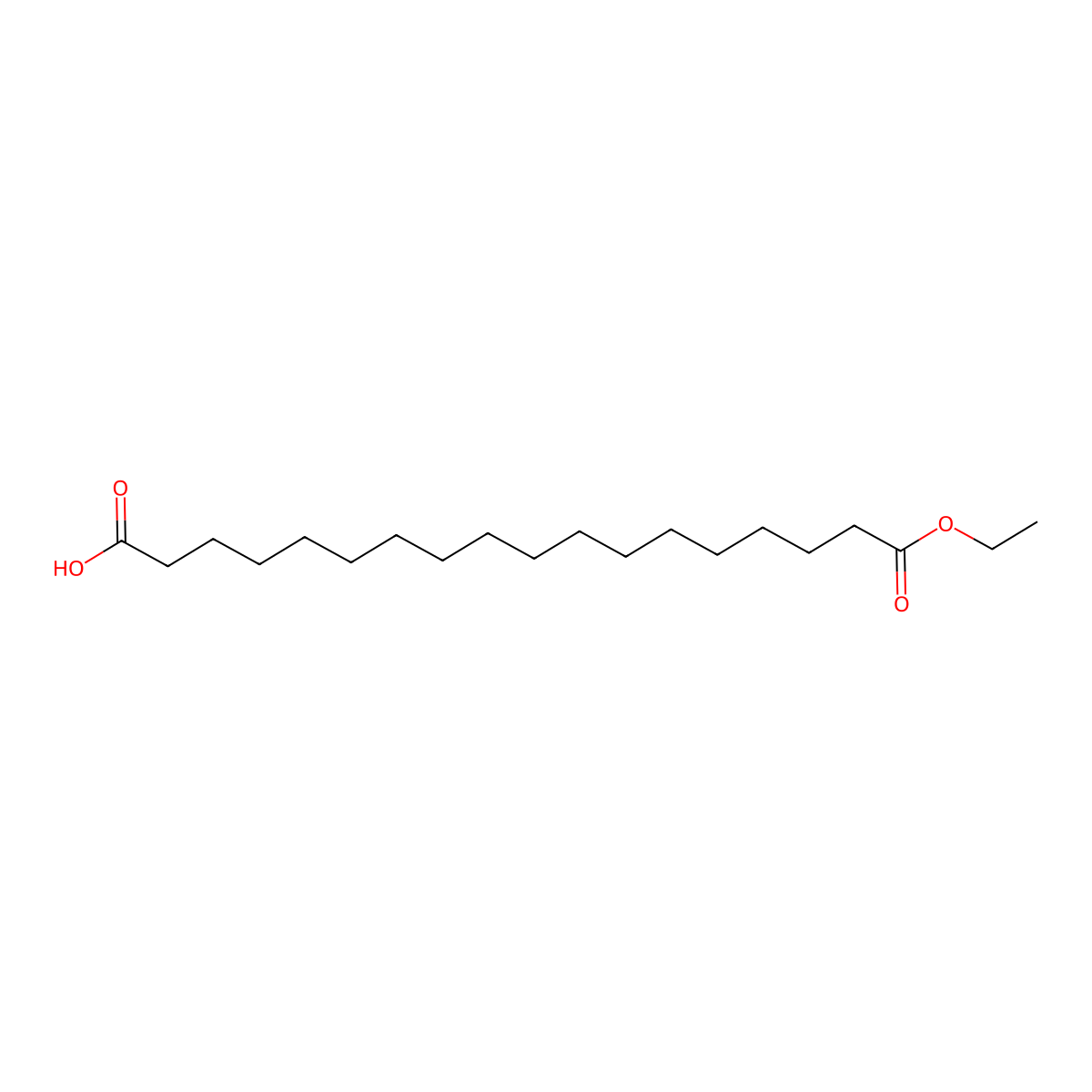 18-Ethoxy-18-oxooctadecanoic acid molecular structure, CAS 1002-59-1