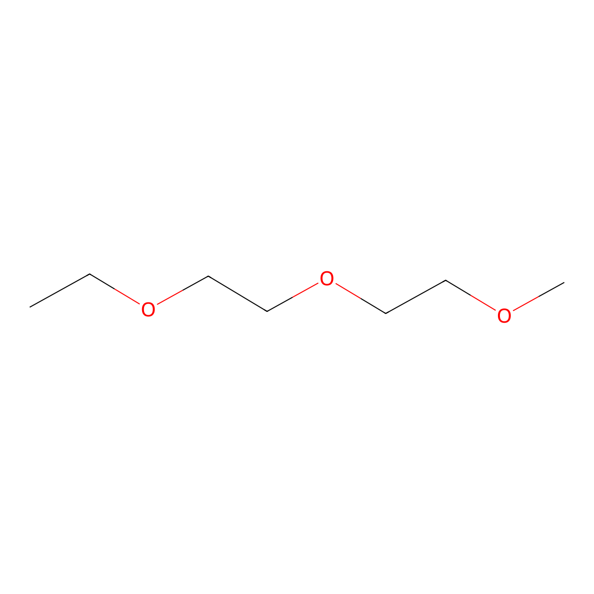 1-Ethoxy-2-(2-methoxyethoxy)ethane molecular structure, CAS 1002-67-1
