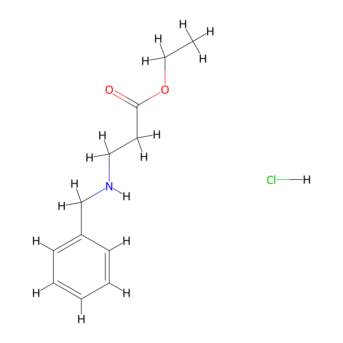 Ethyl 3-(benzylamino)propanoate hydrochloride molecular structure, CAS 100200-22-4