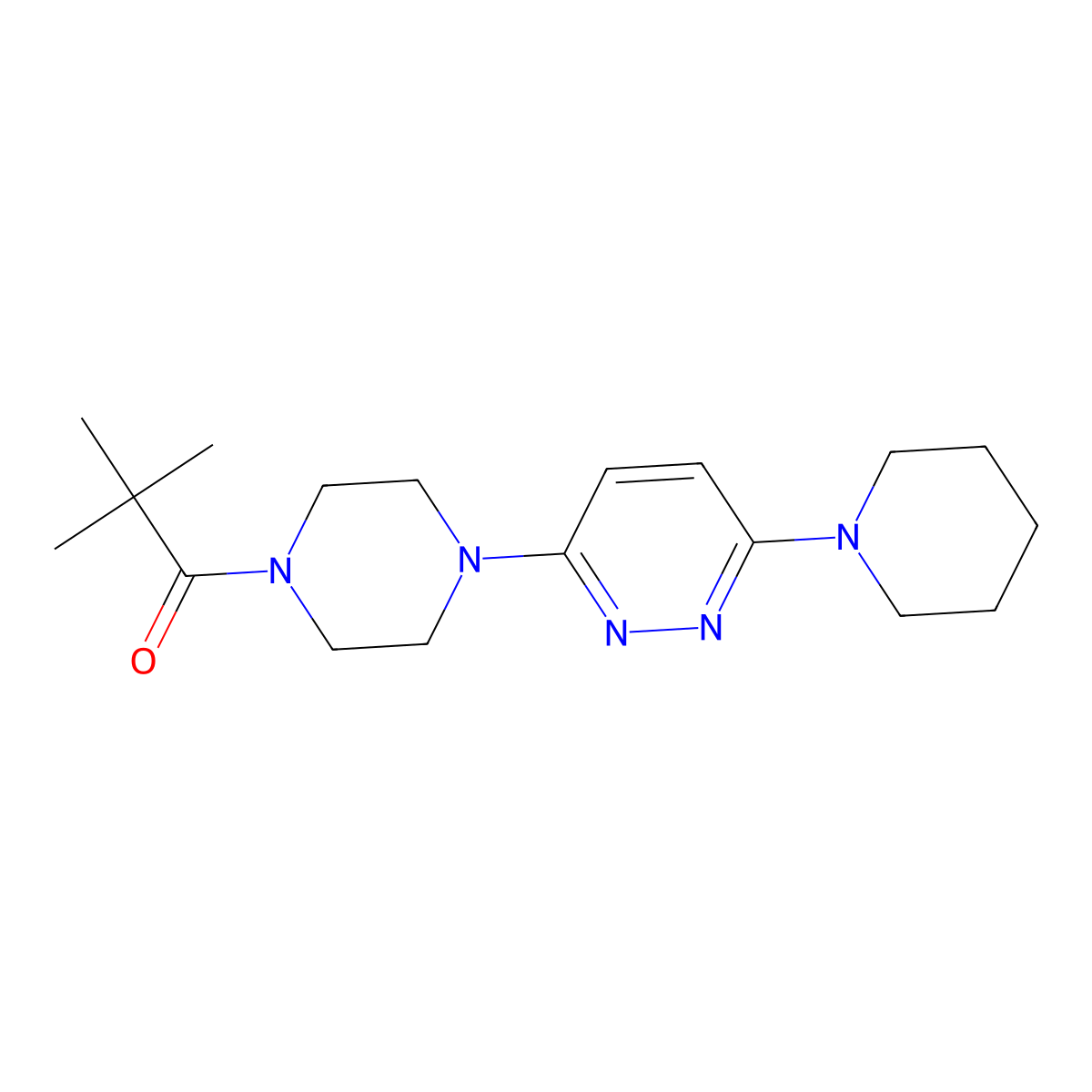 2,2-Dimethyl-1-{4-[6-(piperidin-1-YL)pyridazin-3-YL]piperazin-1-YL}propan-1-one molecular structure, CAS 1002002-50-7