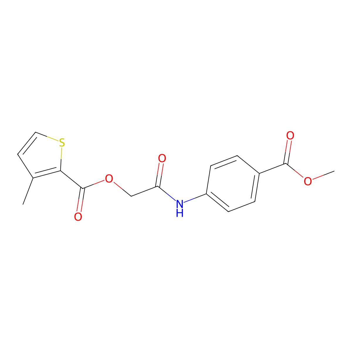 [2-(4-Methoxycarbonylanilino)-2-oxoethyl] 3-methylthiophene-2-carboxylate molecular structure, CAS 1002011-12-2