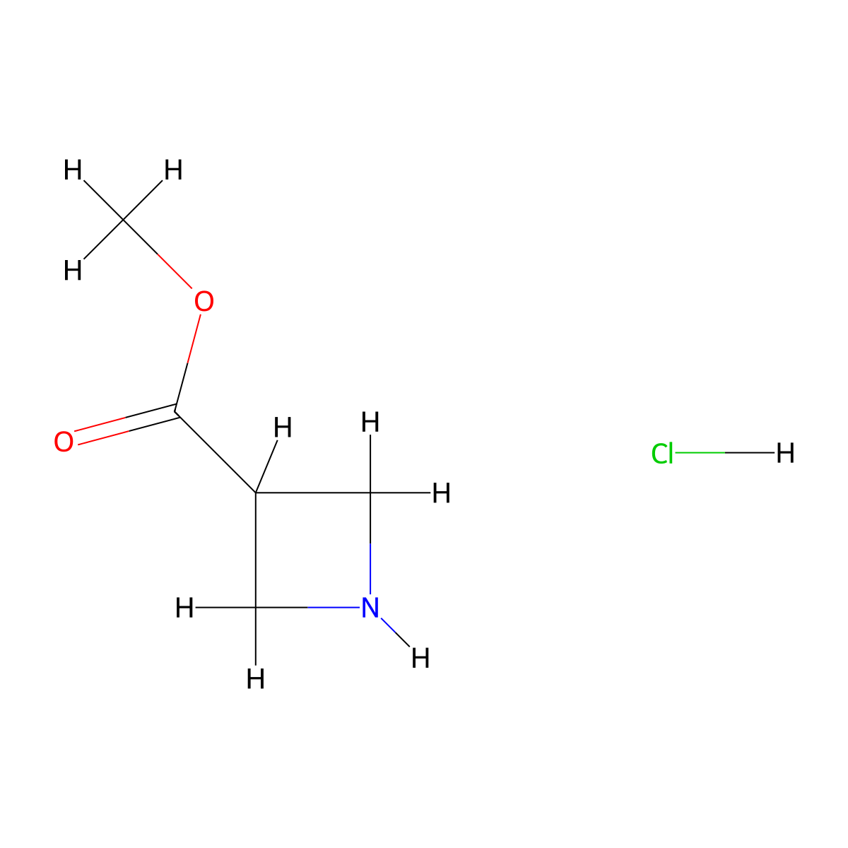 Methyl azetidine-3-carboxylate hydrochloride molecular structure, CAS 100202-39-9