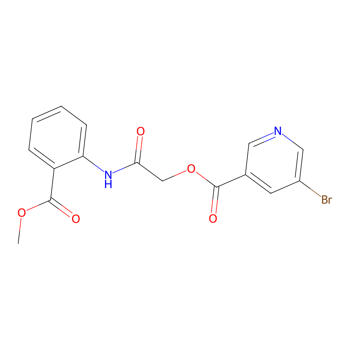 [2-(2-Methoxycarbonylanilino)-2-oxoethyl] 5-bromopyridine-3-carboxylate molecular structure, CAS 1002029-63-1