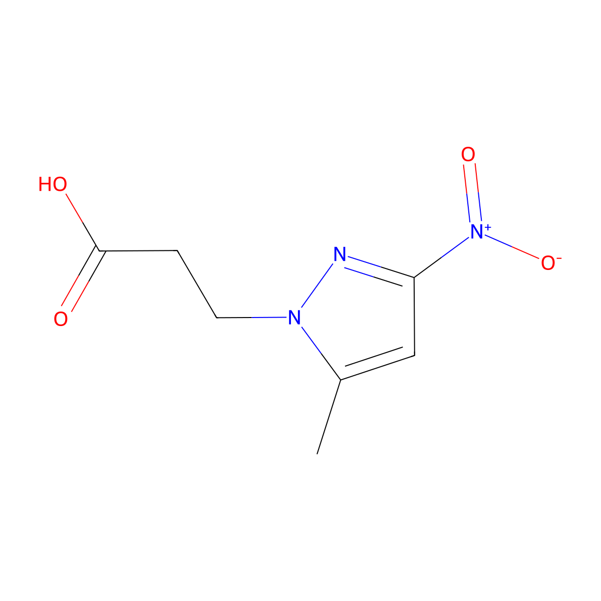 3-(5-methyl-3-nitro-1H-pyrazol-1-yl)propanoic acid molecular structure, CAS 1002032-61-2