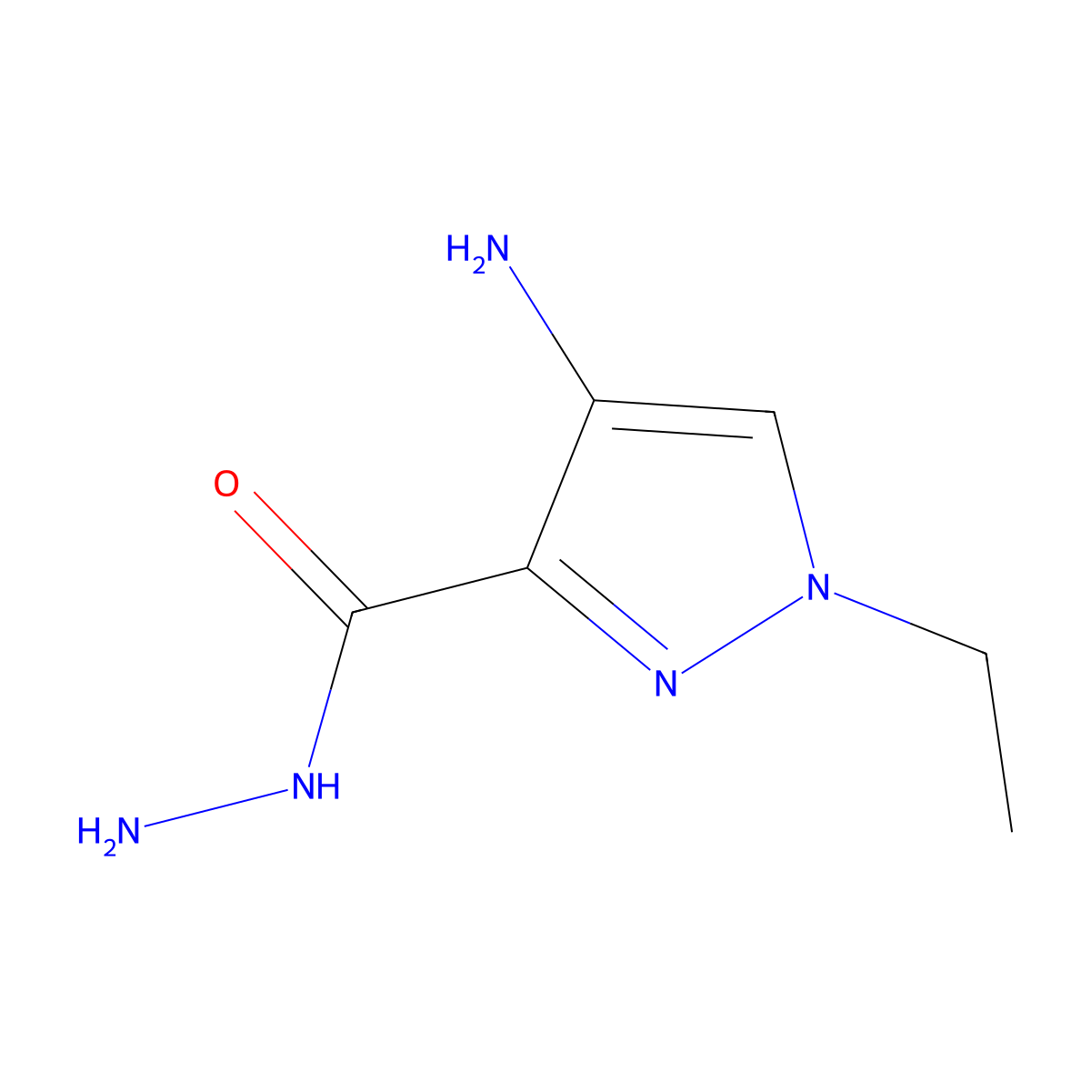 4-amino-1-ethyl-1H-pyrazole-3-carbohydrazide molecular structure, CAS 1002033-27-3