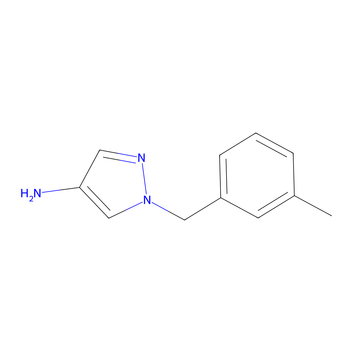 1-(3-methylbenzyl)-1H-pyrazol-4-amine molecular structure, CAS 1002033-31-9