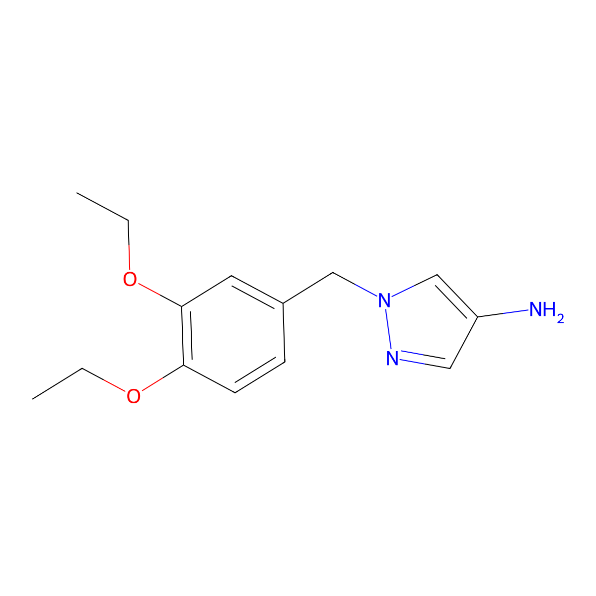 1-(3,4-diethoxybenzyl)-1H-pyrazol-4-amine molecular structure, CAS 1002033-47-7