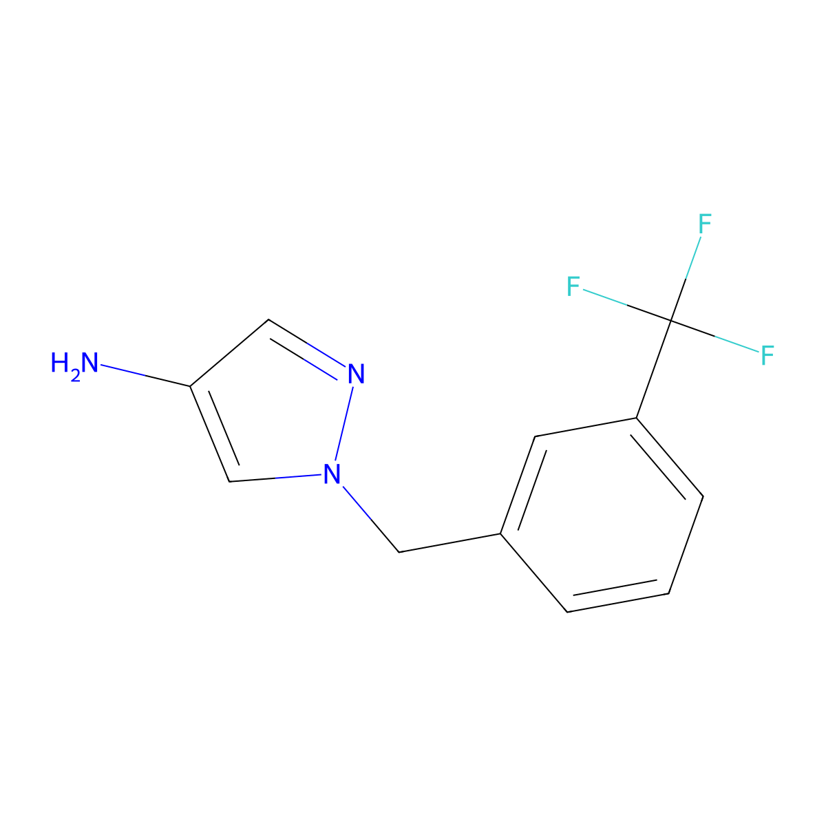 1-[3-(trifluoromethyl)benzyl]-1H-pyrazol-4-amine molecular structure, CAS 1002033-51-3