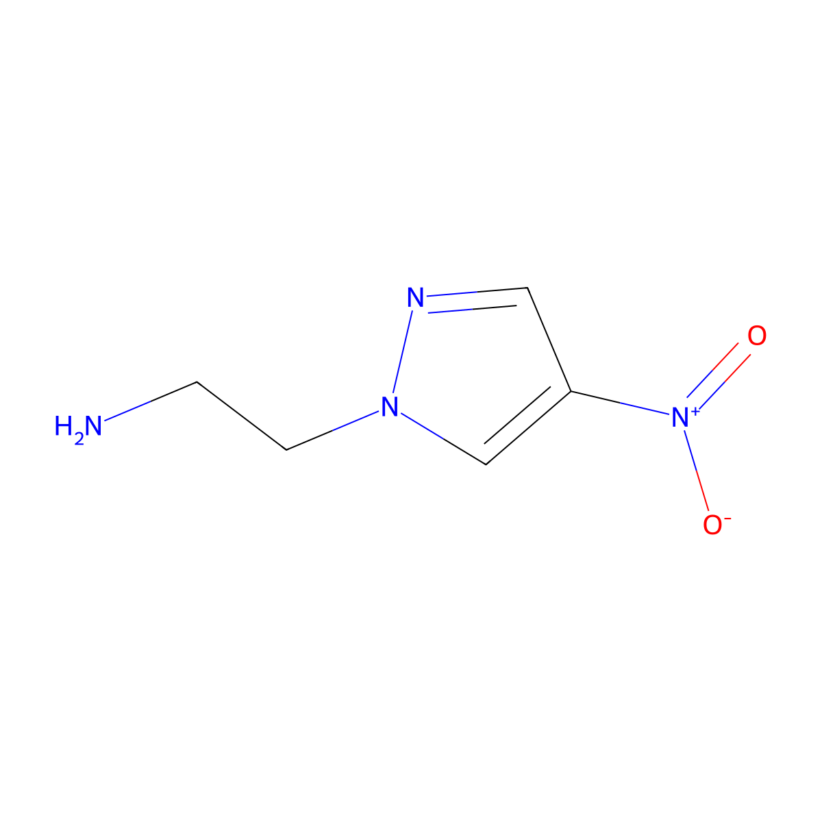 2-(4-nitro-1H-pyrazol-1-yl)ethanamine molecular structure, CAS 1002033-53-5