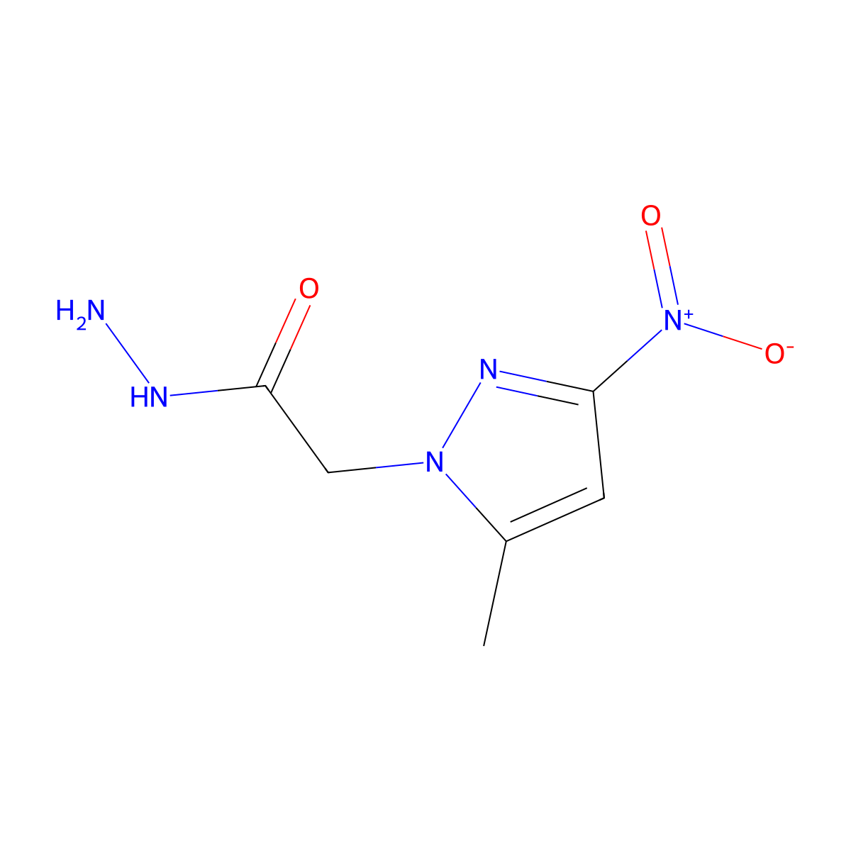 2-(5-methyl-3-nitro-1H-pyrazol-1-yl)acetohydrazide molecular structure, CAS 1002034-01-6