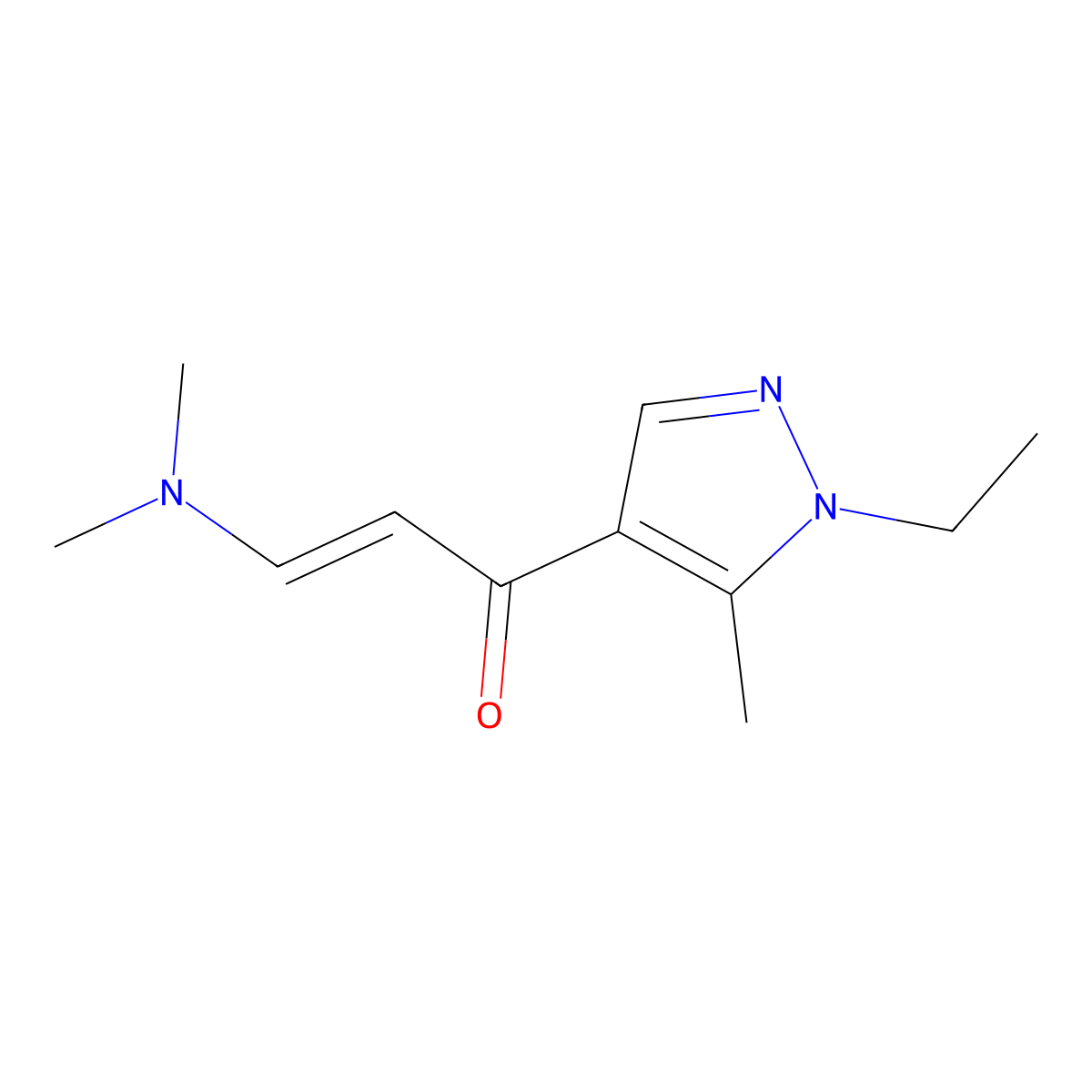 3-(Dimethylamino)-1-(1-ethyl-5-methylpyrazol-4-yl)prop-2-en-1-one molecular structure, CAS 1002034-23-2