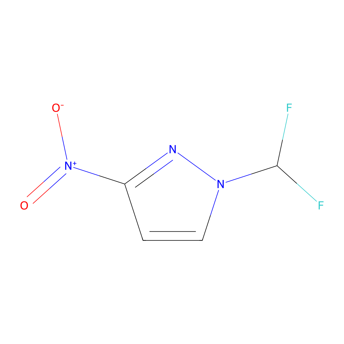 1-(difluoromethyl)-3-nitro-1H-pyrazole molecular structure, CAS 1002034-26-5