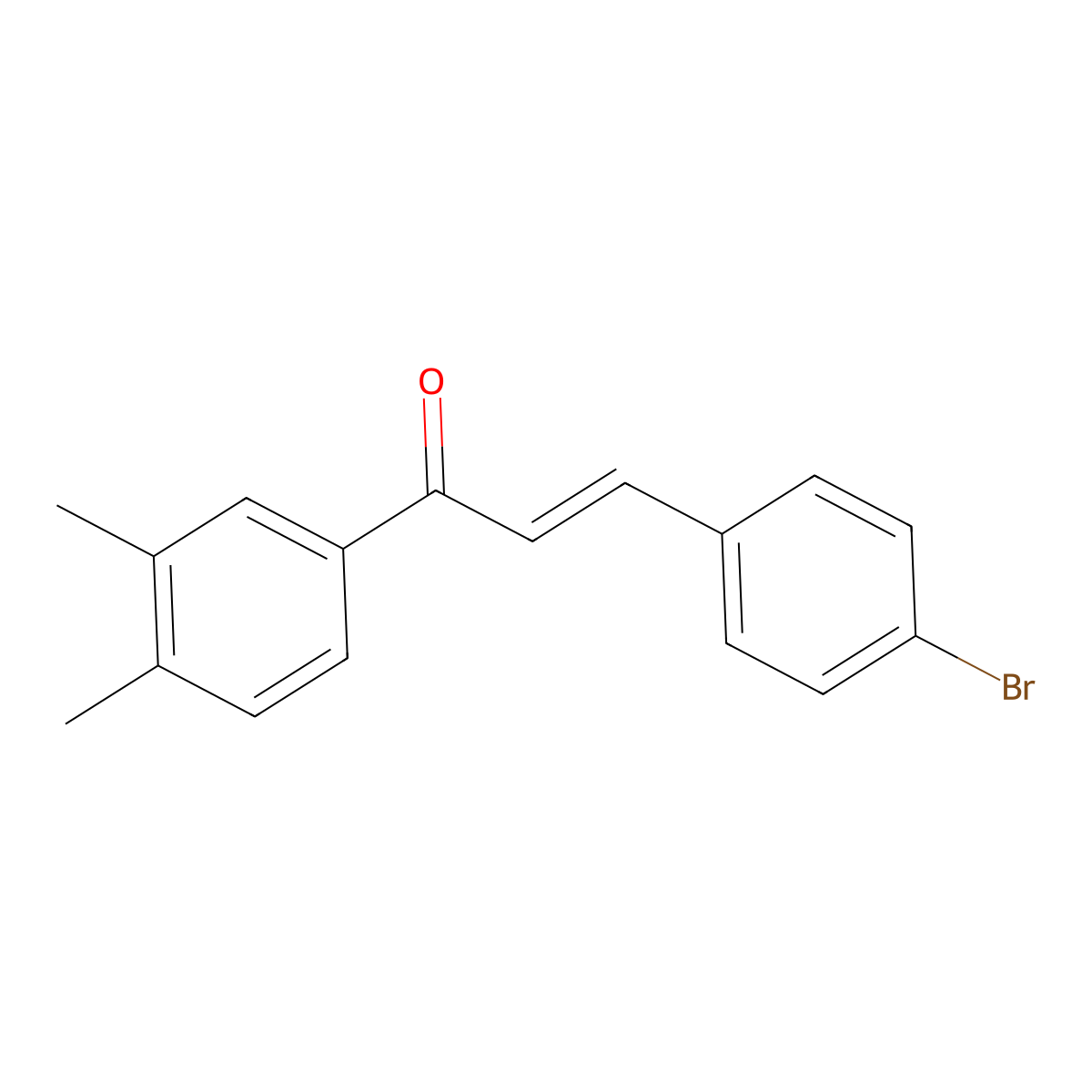 (2E)-3-(4-Bromophenyl)-1-(3,4-dimethylphenyl)prop-2-en-1-one molecular structure, CAS 1002076-49-4