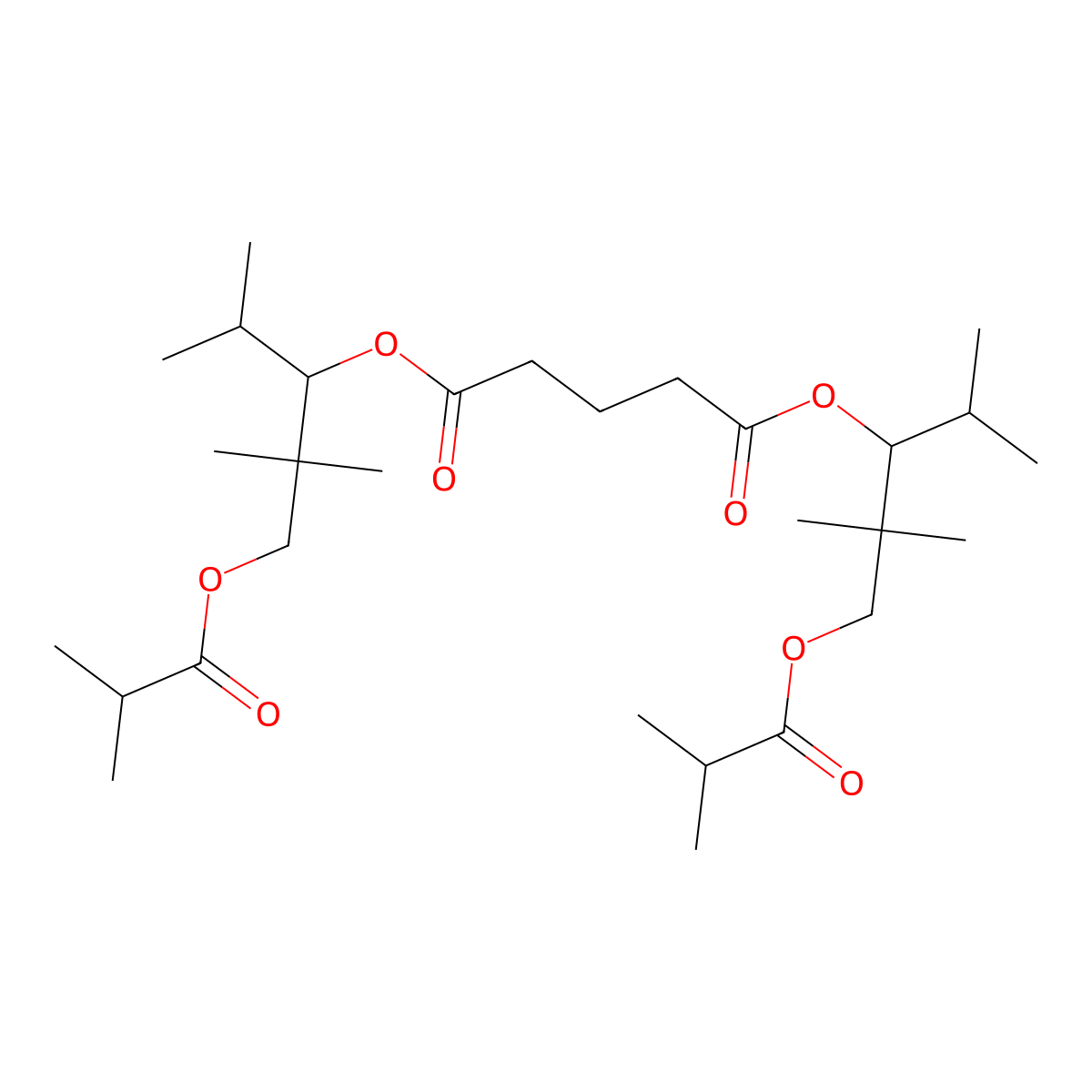 Bis(2,2-dimethyl-1-(1-methylethyl)-3-(2-methyl-1-oxopropoxy)propyl) glutarate molecular structure, CAS 100208-32-0