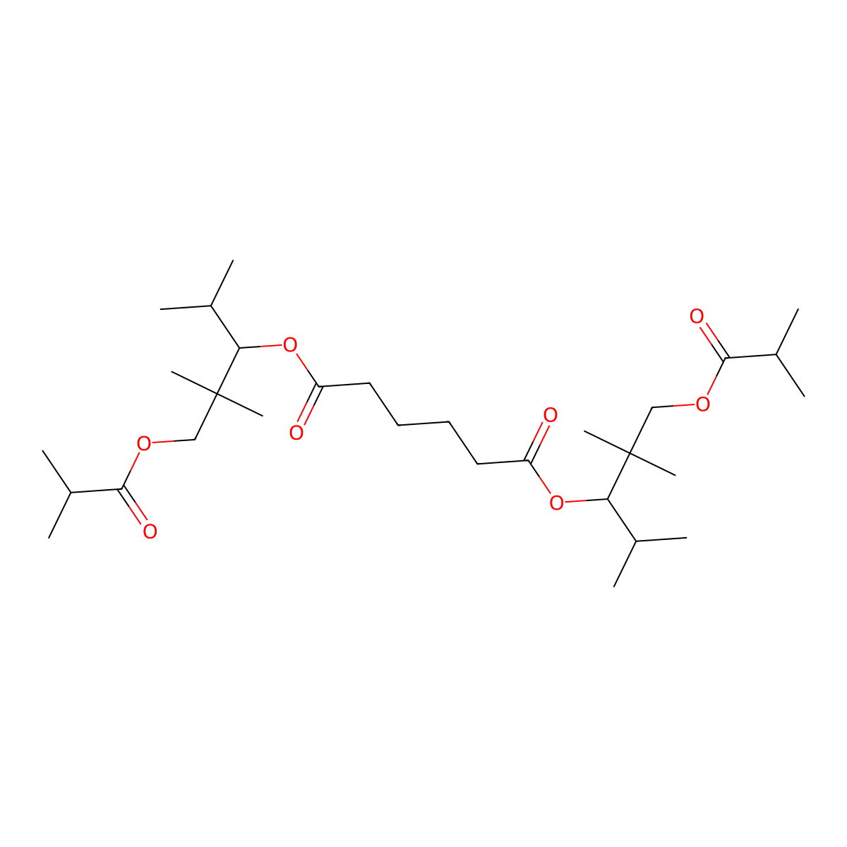Bis[1-isopropyl-2,2-dimethyl-3-(2-methyl-1-oxopropoxy)propyl] adipate molecular structure, CAS 100208-33-1
