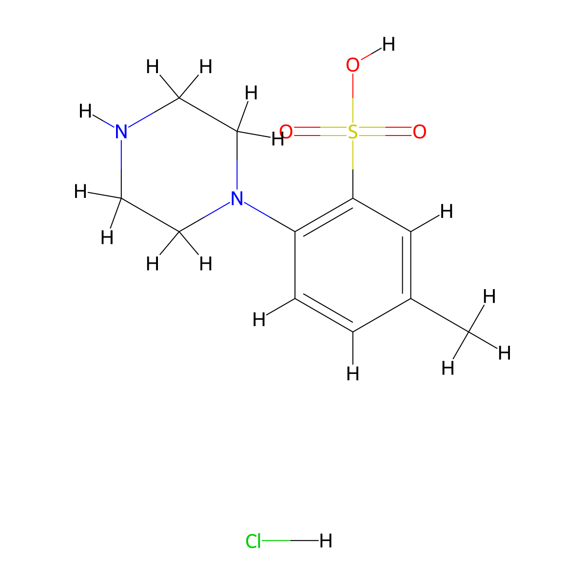 5-Methyl-2-(piperazin-1-yl)benzenesulfonic acid hydrochloride molecular structure, CAS 1002096-67-4
