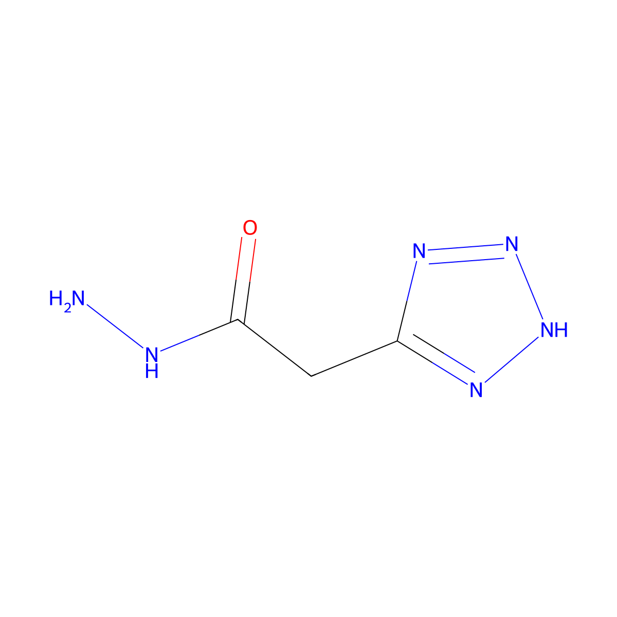 Tetrazole-5-acetohydrazide molecular structure, CAS 1002104-07-5
