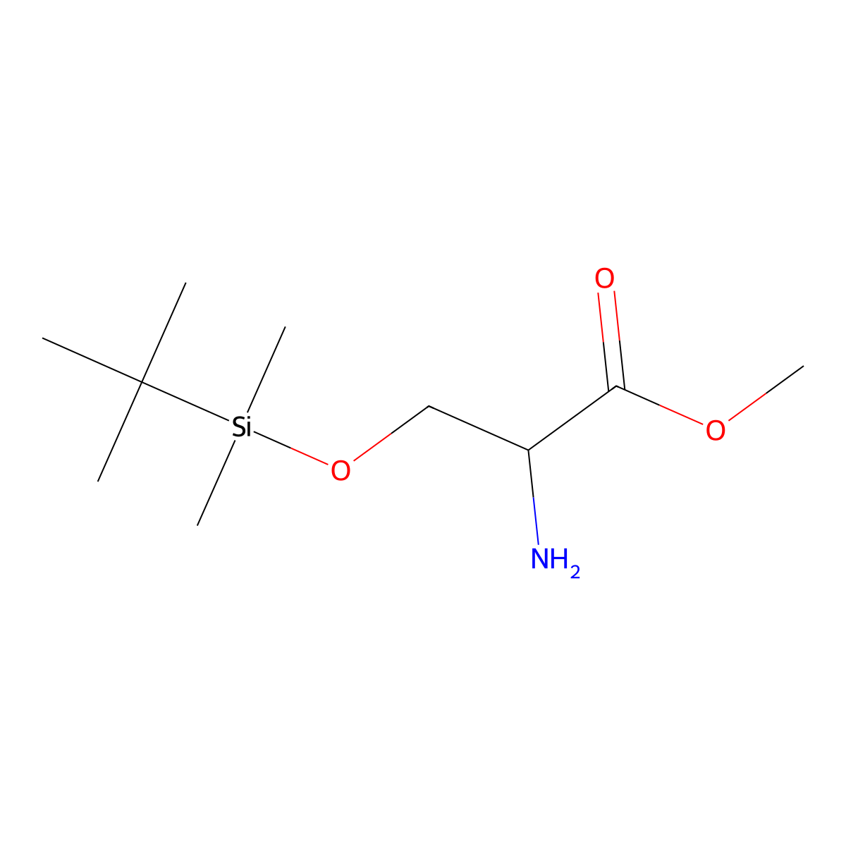 Methyl (R)-2-Amino-3-[(tert-butyldimethylsilyl)oxy]propanoate molecular structure, CAS 1002105-62-5
