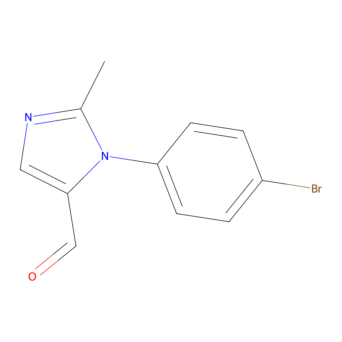 1-(4-bromophenyl)-2-methyl-1H-imidazole-5-carbaldehyde molecular structure, CAS 1002107-33-6