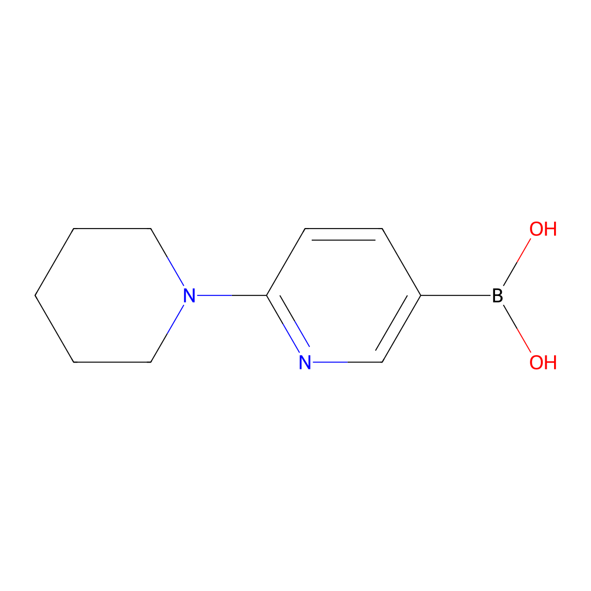 6-(Piperidin-1-yl)pyridin-3-ylboronic acid molecular structure, CAS 1002129-33-0