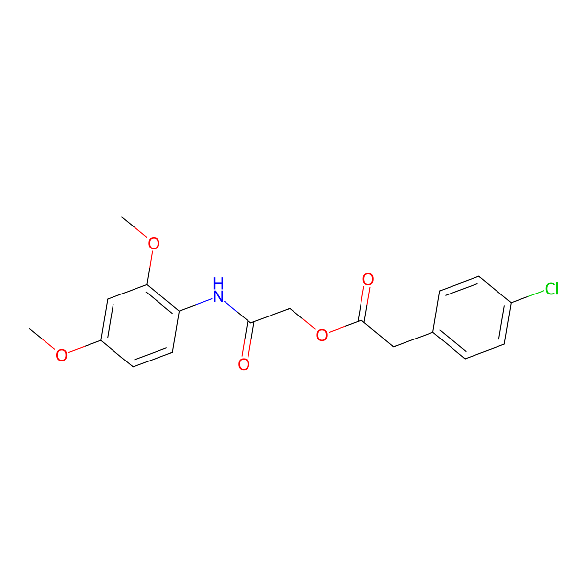 [2-(2,4-Dimethoxyanilino)-2-oxoethyl] 2-(4-chlorophenyl)acetate molecular structure, CAS 1002163-92-9