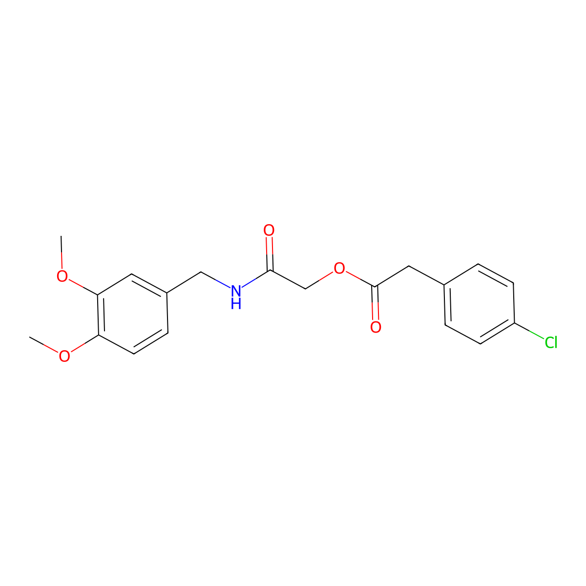 [2-[(3,4-Dimethoxyphenyl)methylamino]-2-oxoethyl] 2-(4-chlorophenyl)acetate molecular structure, CAS 1002164-37-5