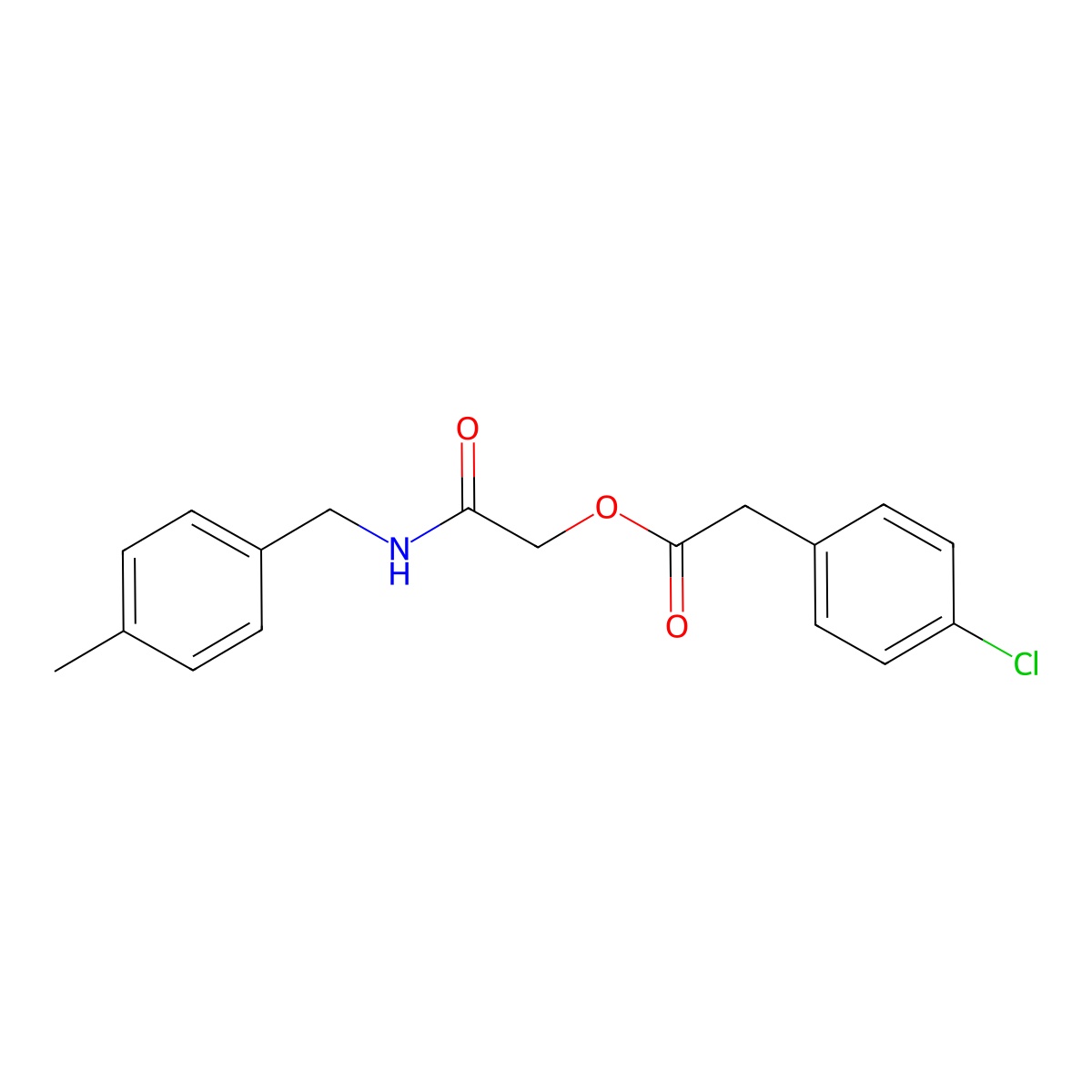[2-[(4-Methylphenyl)methylamino]-2-oxoethyl] 2-(4-chlorophenyl)acetate molecular structure, CAS 1002164-93-3