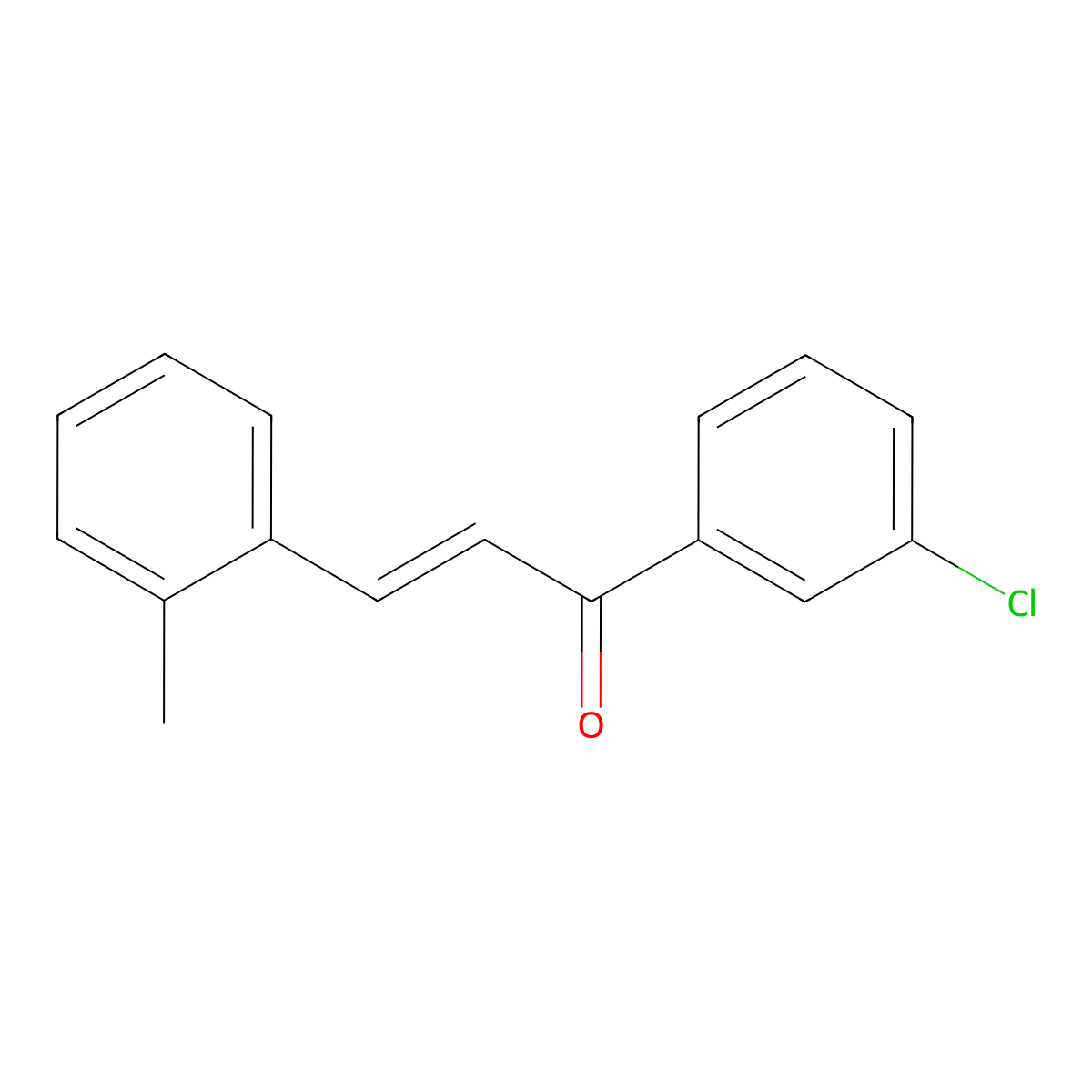 (2E)-1-(3-Chlorophenyl)-3-(2-methylphenyl)prop-2-en-1-one molecular structure, CAS 1002182-79-7