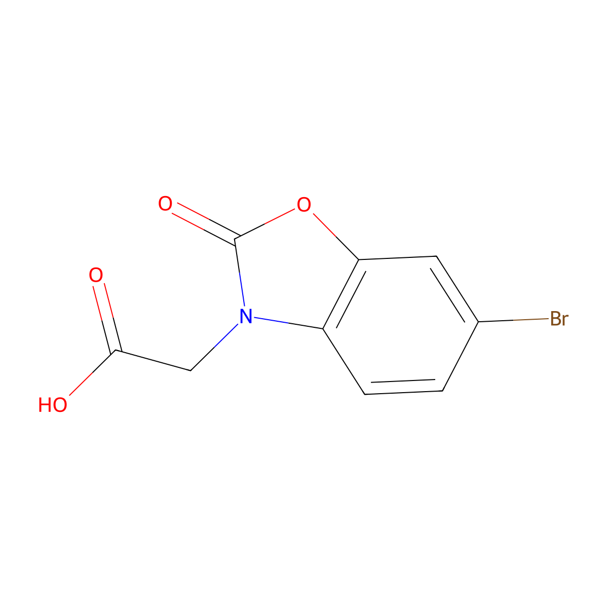 (6-bromo-2-oxo-1,3-benzoxazol-3(2H)-yl)acetic acid molecular structure, CAS 100219-71-4