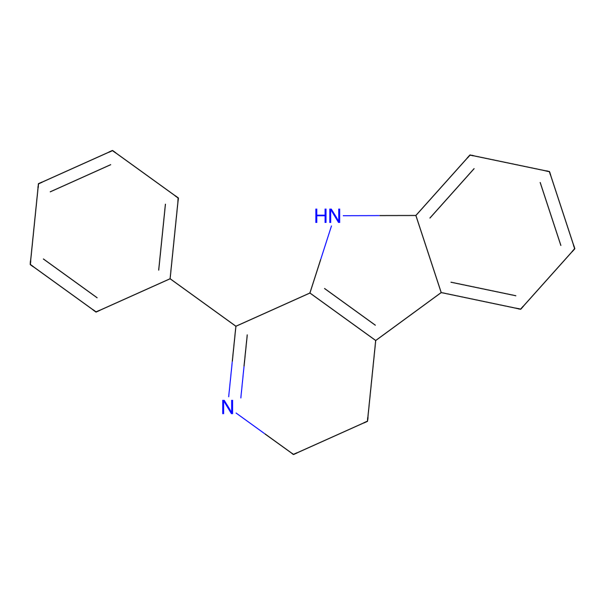 1-Phenyl-3H,4H,9H-pyrido[3,4-B]indole molecular structure, CAS 10022-79-4