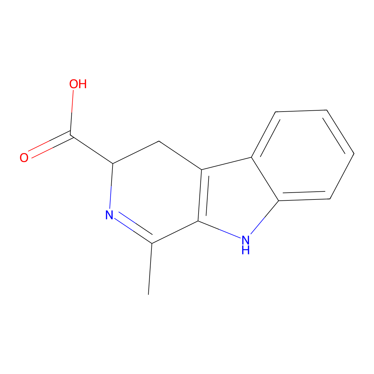 1-Methyl-3,4-dihydro-beta-carboline-3-carboxylic acid molecular structure, CAS 10022-82-9