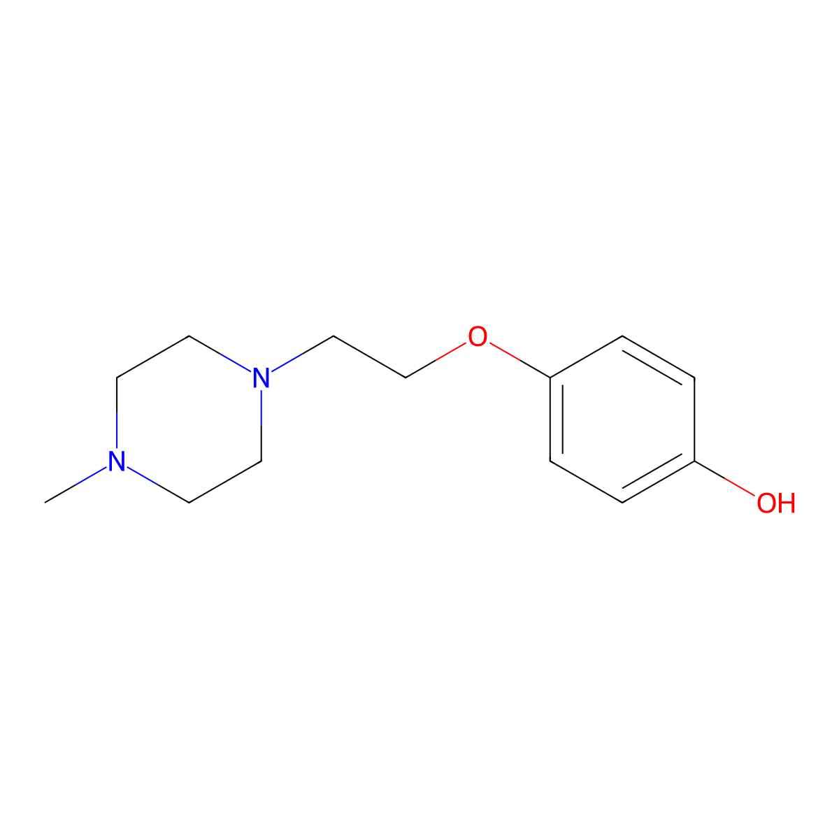 4-(2-(4-Methylpiperazin-1-yl)ethoxy)phenol molecular structure, CAS 100221-01-0